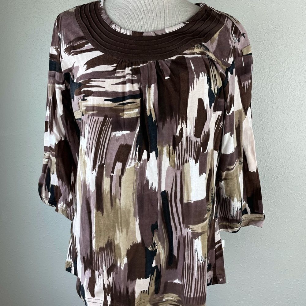 NWT Wear It Brown Tone Blouse Top Size M